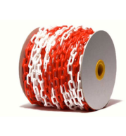 Plastic Chain 8 mm × 20 Yard | UV‑Stabilized Red/White Barrier Chain for Cones & Posts | Crowd Control, Queue Management